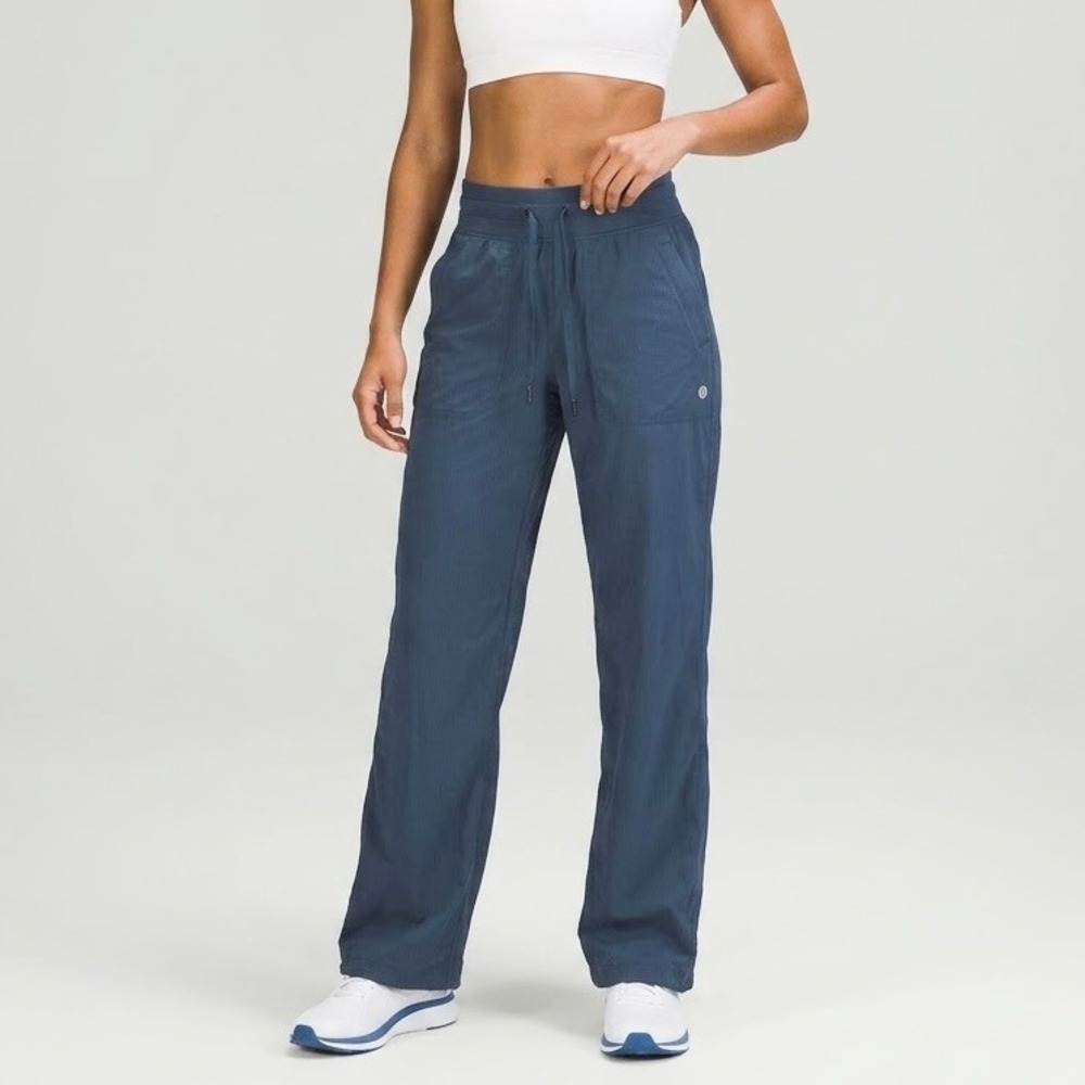 Lululemon Dance Studio Mid Rise Pant Swift Pitch Blue Straight Leg Unlined Sz 8